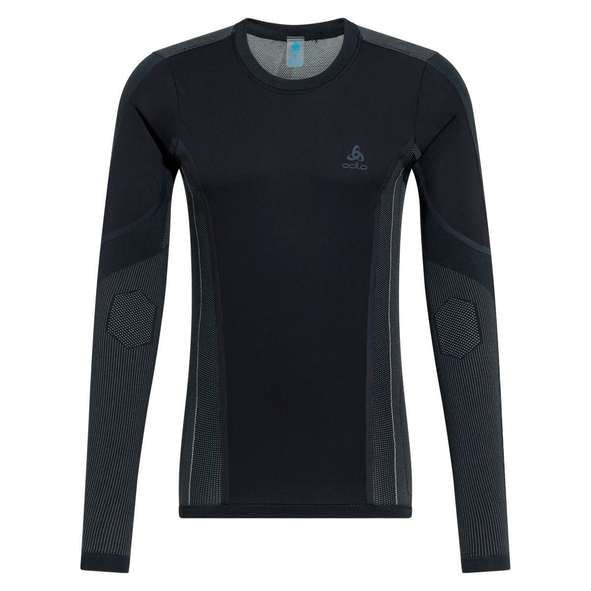 Fahrrad Unterhemd Odlo ZEROWEIGHT PK WINDPROOF WARM BL TOP Crew Neck L/S Langarm Unterhemd 2024