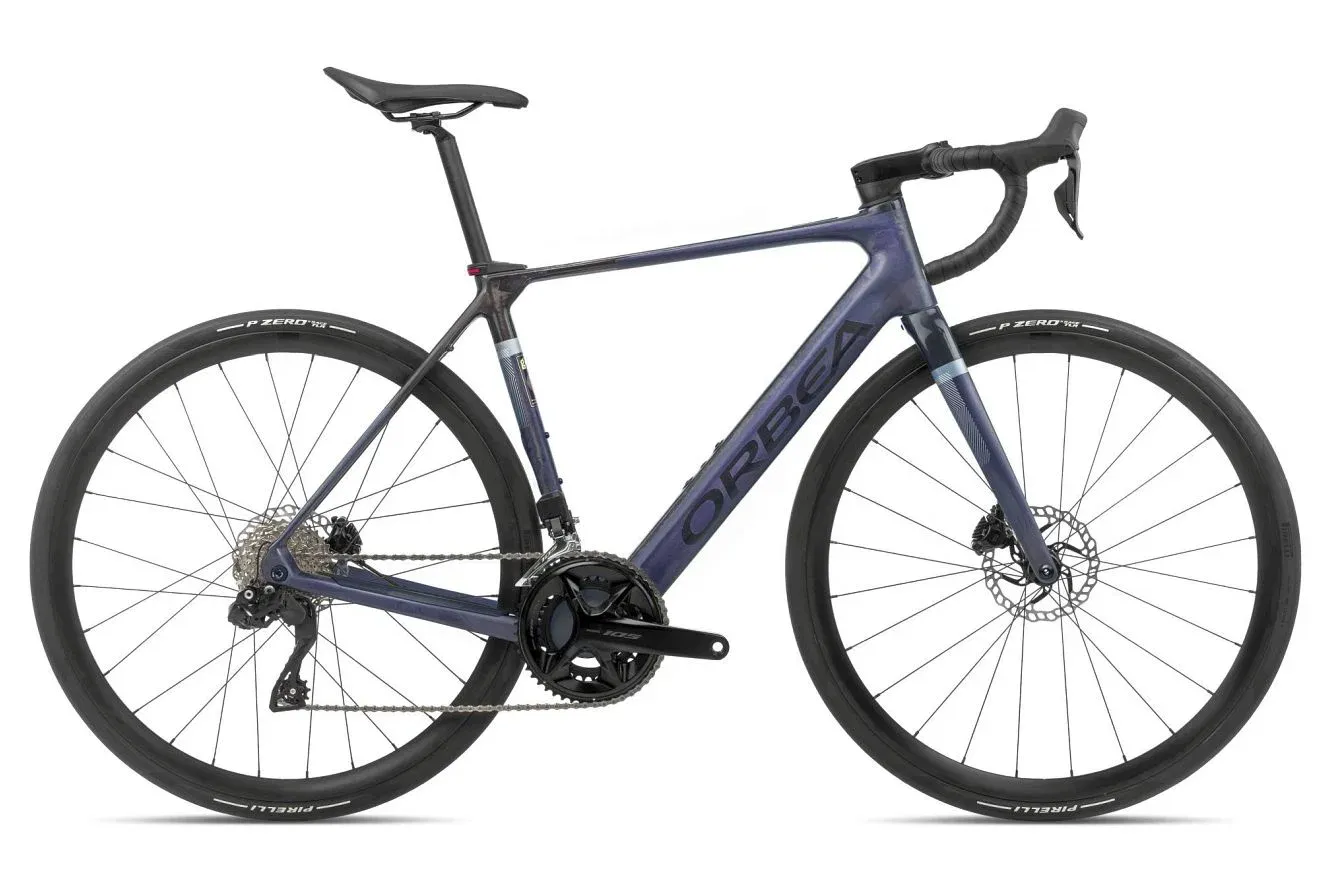 E-Straßenrennrad Orbea GAIN M30i 2024 | 353 Wh | 28 Zoll | Diamant | L / | tanzanite carbon view (matt) - carbon raw (gloss) (Bild 1)