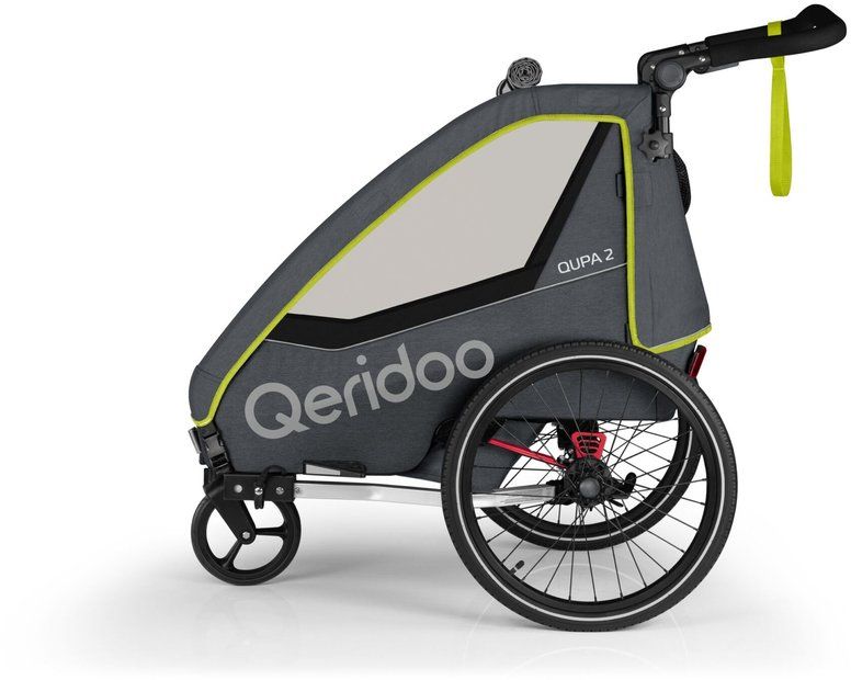 Fahrradanhänger Kinder Qeridoo QUPA 2 Lime 2023
