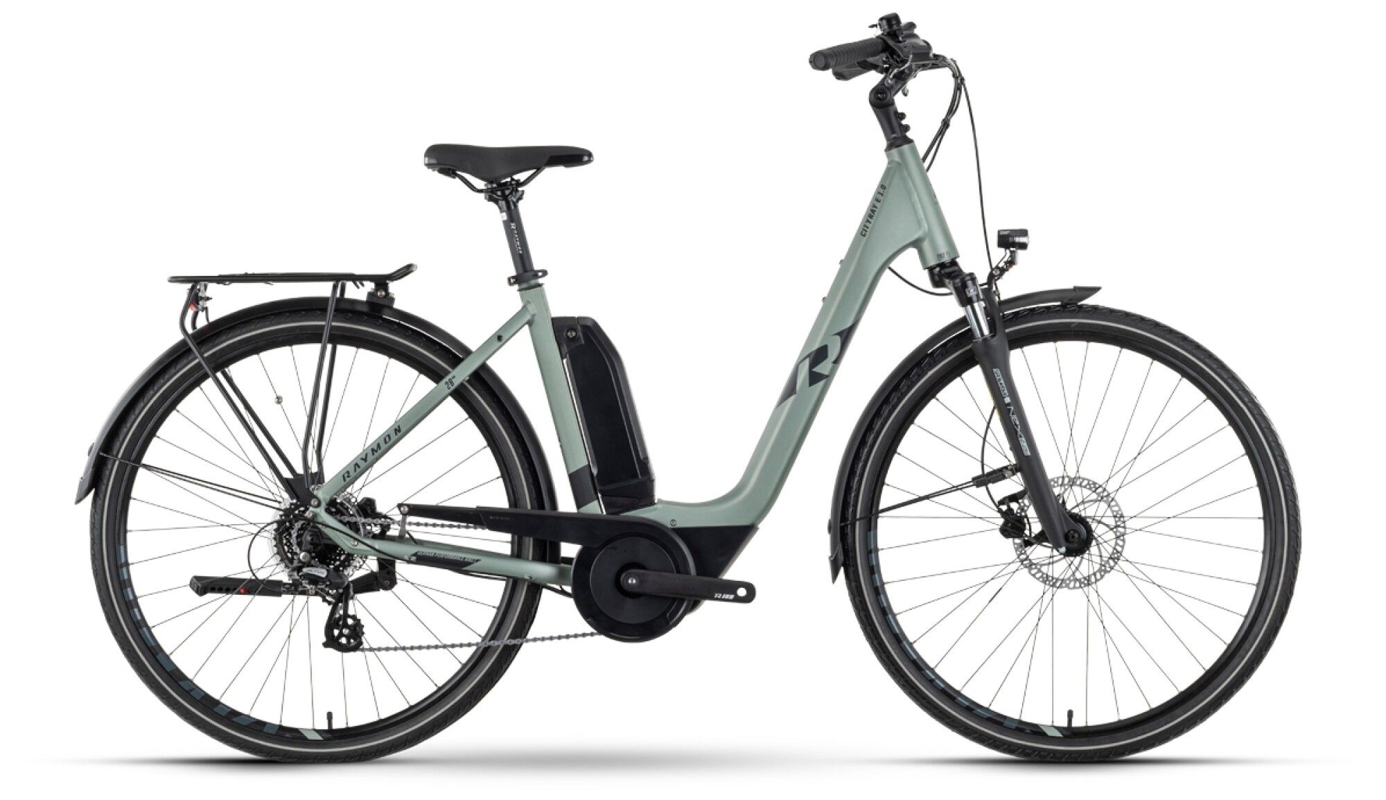 E-Bike Tourenrad RAYMON CityRay E 1.0 2023 | 400 Wh | 28 Zoll | Tiefeinsteiger | L / 55 cm | pistaccio / black matt (Bild 1)
