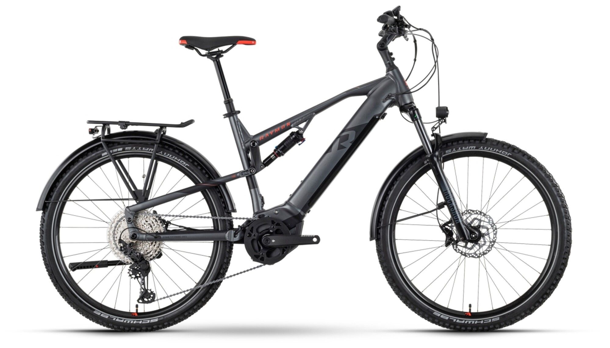 E-Bike Tourenrad RAYMON CrossRay FS E 6.0 2023 | 630 Wh | 27,5 Zoll | Diamant | L / 52 cm | anthracite metallic / black / bright red (Bild 1)