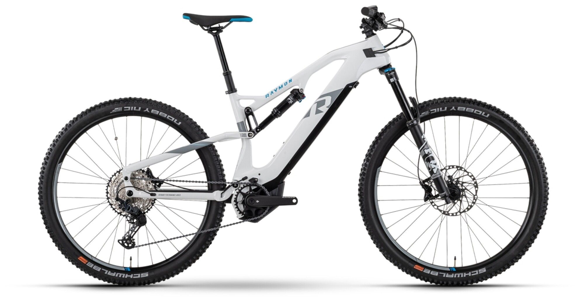 Enduro E-Bike RAYMON FullRay 150E 10.0 2023 | 630 Wh | 29 Zoll | Diamant | M / 44 cm | white / grey / blue (Bild 1)