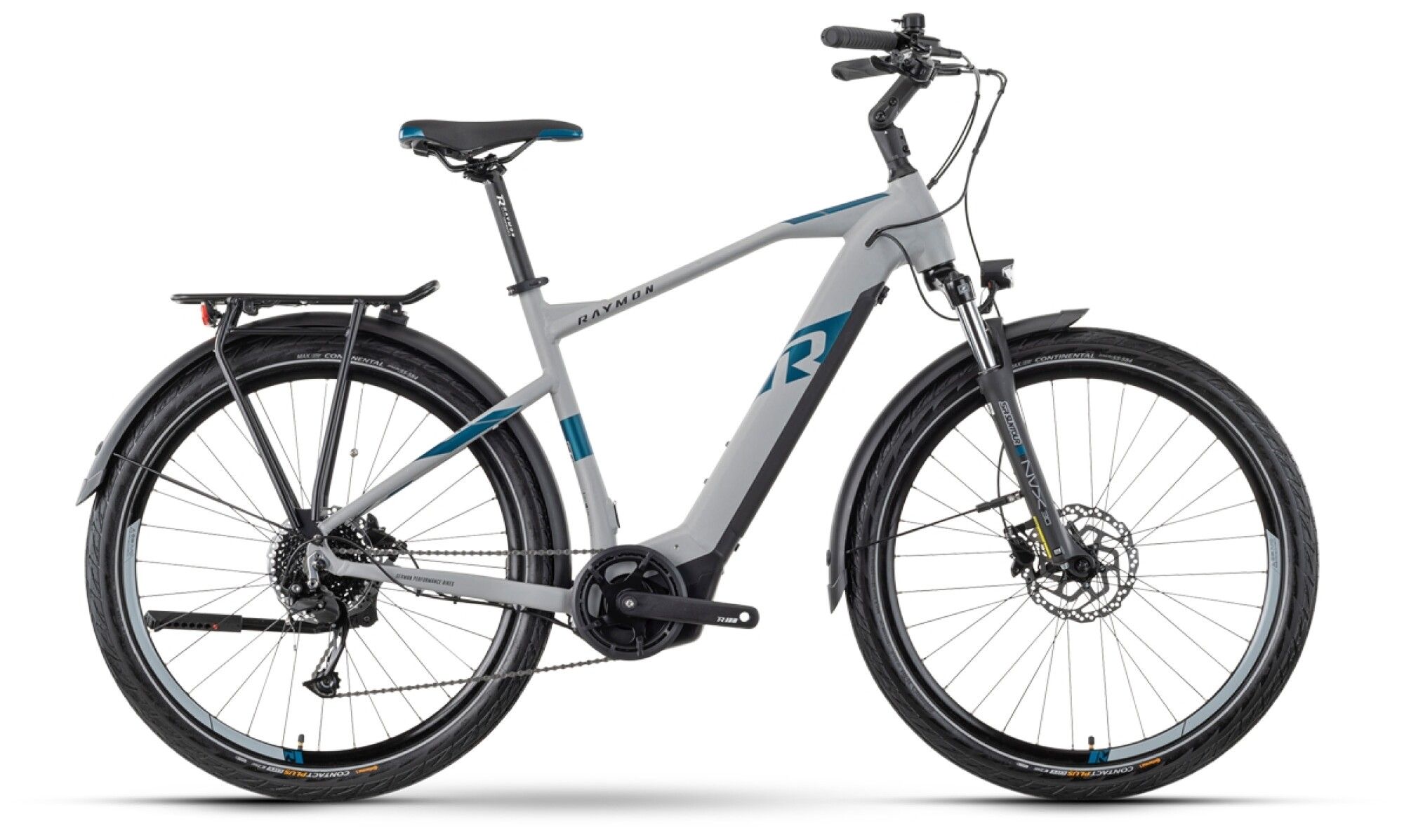 E-Bike Tourenrad RAYMON TourRay E 5.0 2023 | 500 Wh | 27,5 Zoll | Diamant | M / 50 cm | grey / black / space blue matt (Bild 1)